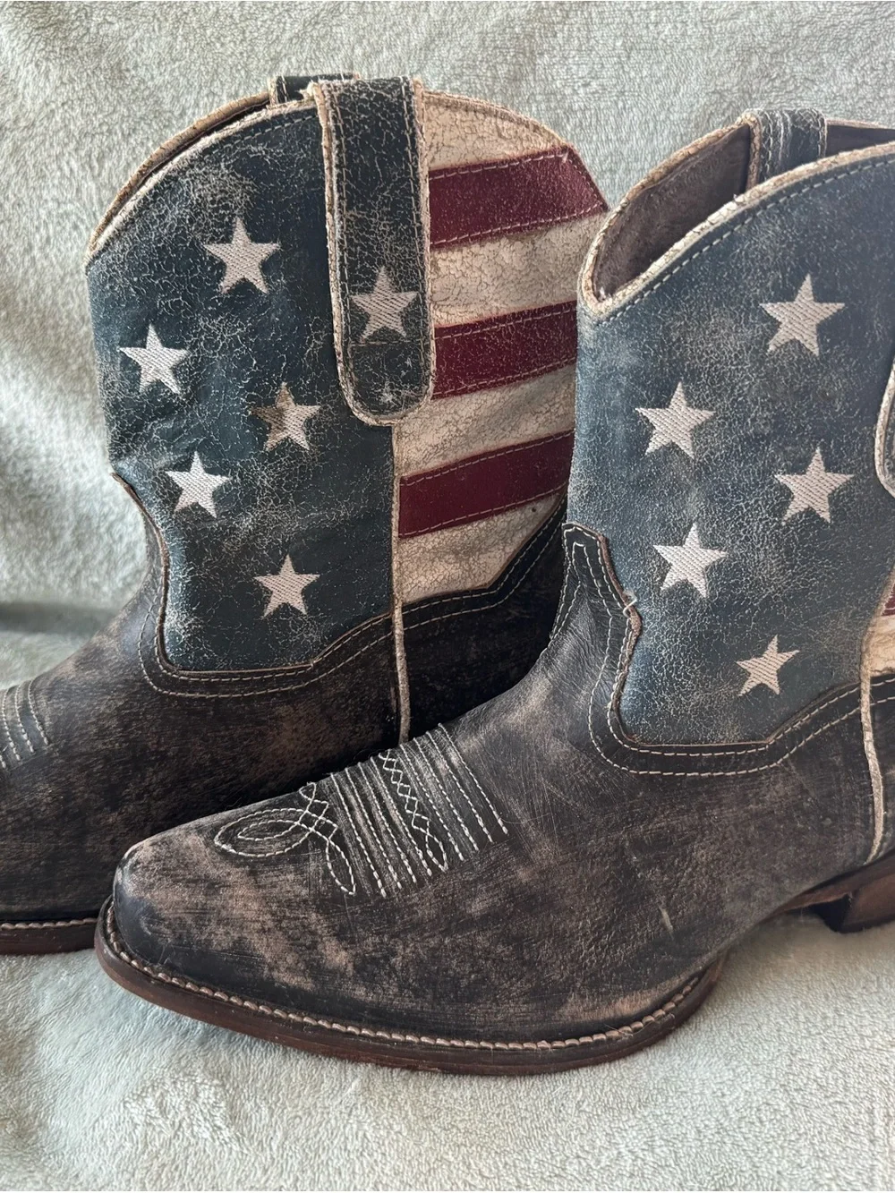 American Flag Western Cowboy Boots - Patriotic Stars & Stripes